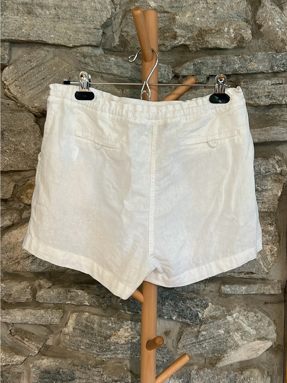 Linen Blend Drawstring Shorts - Picture 2 of 10